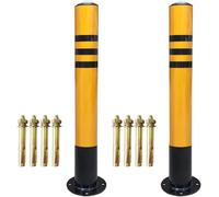 Parapetti di sicurezza for parcheggi, 2 pali for vialetti, barriera parcheggio in metallo, nastro riflettente, paletti for la delle auto(76x750mm)