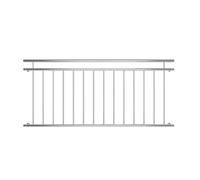 PARAPETTI PORTA FINESTRA 184x90CM BALAUSTRA CORRIMANO IN ACCIAIO INOX