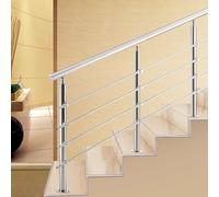 Parapetto Corrimano Lunghezza 100cm Kit di balaustrada di Filo Montato a Pavimento, Maniglia all'aperto Banister di Sicurezza per Porch&Deck,(H 110cm,L 200cm)