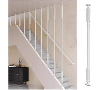 Parapetto Ferro Ringhiera Colonna di guardia soffitta con supporto giratorio, Forno in ferro battuto di montaggio laterale, Rimodellamento della decorazione residenziale(White,H-155cm(5.1ft))