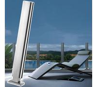 parapetto in vetro 1 2 3 4 Pezzi Palo Per Ringhiera In Vetro Per Terrazza, Palo Per Balaustra Per Recinzione Per Piscina Nera Per Piattaforma/balcone(C - MID,Height 105cm)