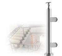 parapetto in vetro Colonna Per kit Di Balaustra In Argento E Nero, Morsetto Per Ringhiera In Vetro Per Balcone Con Vite, Palo Per Ringhiera In Vetro(A-EDGE,Height 85cm)