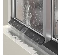 Parapioggia autoadesivo in gomma nera per porte e finestre, impermeabile fino a 5 m, barriera antigoccia, per finestre e porte, guarnizione resistente alle intemperie, previene perdite di acqua