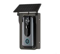 Parapioggia impermeabile ad energia solare protezione dalle intemperie per Batterry Video Doorbell piastra di montaggio (nero trasparente)