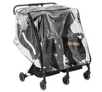 Parapioggia, Passeggino Doppio Parapioggia Carrozzina Universale Antipioggia Trasparente per Passeggino Side by Side Paravento con Cerniera per Twin Baby