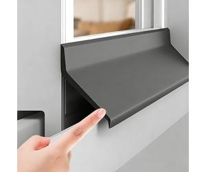 Parapioggia per finestre, Protezione antigoccia autoadesiva, deflettore barriera d'Acqua da 4,3 cm/5,3 cm, Tappo da soglia in Gomma Nera per Porte e finestre, Protezione Resistente alle Inte