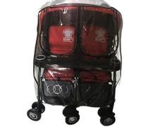 Parapioggia per passeggini gemelli, per attacchi rapidi, offre ventilazione per il comfort del bambino e copertura antipioggia chiara visibilità per controller gemello