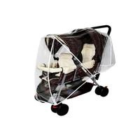 Parapioggia per passeggino gemellare, Side By Side impermeabile, in PVC, trasparente, protezione dalla pioggia, ecologico, atossico e inodore, fibbia fissa, antivento