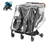 Parapioggia universale per passeggino doppio, per passeggino gemellare, impermeabile, antipolvere, antivento, in PVC, copertura per passeggino