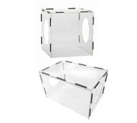 Parapolvere in acrilico con 2 fori, progettata per lucidare e incidere il contenimento della polvere (200 x 200 x 200 mm)