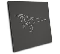 Parasaurolophus Dinosaur For Kids Room SINGLE TELA parete arte foto stampa