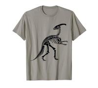Parasaurolophus Dinosaur Fossil Skeleton (Logo Nero) Maglietta
