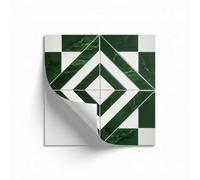 Paraschizzi Cucina 30X30 Geometria Verde Profondo Impermeabili