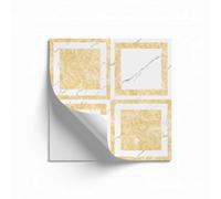 Paraschizzi Cucina Adesivo 20X20 Geometria Bianca Gialla Impermeabili