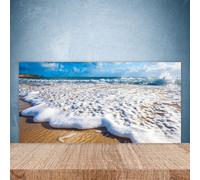 Paraschizzi da Cucina 100x50 Vetro Temperato Spiaggia scogliera mare sabbia