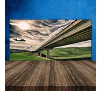 Paraschizzi da Cucina 120x60 Vetro Temperato Autostrada Ponte Valle Decorazione