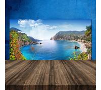 Paraschizzi da Cucina 120x60 Vetro Temperato Baia paesaggio Decorazione