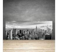 Paraschizzi da Cucina 125x50 Vetro Temperato Città Case Decorazione