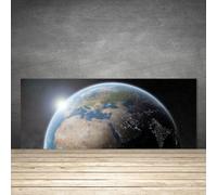 Paraschizzi da Cucina 125x50 Vetro Temperato Globo Universo Decorazione