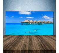 Paraschizzi da Cucina 140x70 Vetro Temperato Architettura del mare Decorazione