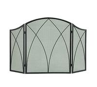 Paraschizzi in rete metallica per caminetto, Schermo for camino a 3 pannelli in ferro battuto, cancello pieghevole ad arco, altezza 31 pollici