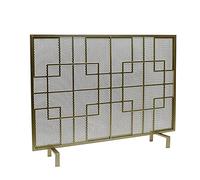 Paraschizzi in rete metallica per caminetto, Schermo for camino in ferro battuto, rete metallica, cancello di protezione, 30 pollici, multicolore, for interni ed esterni(Gold)