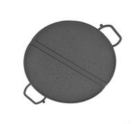Paraschizzi in silicone compatibile con padelle standard, struttura pieghevole e resistente al calore fino a 230 gradi Celsius