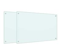 Paraschizzi per Cucina 2 pz Bianchi 80x50 cm in Vetro Temperato