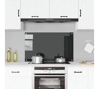 vidaXL Paraschizzi per Cucina Paraspruzzi Fornelli Resistente al Calore Pannello Splashback Parete Nero 100x60 cm in Vetro Temperato