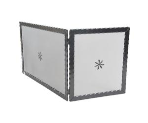 Parascintille ANGOLARE da 70 cm Reversibile in ferro Battuto Dimensioni 70,5 x40x h 45,5 cm - Peso 4,3 adattabile al profilo di camini angolari con angoli sia a destra che a sinistra. colore Nero nero