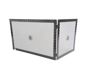 Parascintille ANGOLARE da 90 cm Reversibile in ferro Battuto Dimensioni 90,5 x50x h 50 cm - Peso 5,3 adattabile al profilo di camini angolari con angoli sia a destra che a sinistra. colore Nero nero