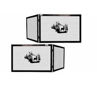 PARASCINTILLE ANGOLARE PER CAMINO REVERSIBILE IN FERRO BATTUTO Parafiamme per Caminetti, Caminetto Angolare CM 60 x 50 x H 50 modello DOLOMITE CERVO