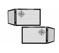 PARASCINTILLE ANGOLARE PER CAMINO REVERSIBILE IN FERRO BATTUTO Parafiamme per Caminetti, Caminetto Angolare CM 60 x 50 x H 50 modello DOLOMITE Rosa Dei Venti