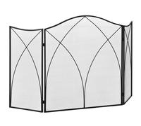 Parascintille Camino a 3 Parti Pieghevole 126x2x76 cm Nero 34263S500 DecHome