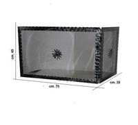 PARASCINTILLE CAMINO ANGOLARE 2 ANTE C/CERNIE FERRO BATTUTO DECORATO cm70X35Xh45