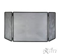 Parascintille Camino Mille in Ferro Battuto Schermo Pieghevole Nero 100x45 cm