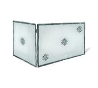 Parascintille camino universale ferro battuto verniciato nero con decoro 1 anta 50+85xH45 cm