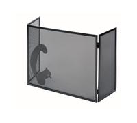 Parascintille con Antine 100x50 cm Decorazione Scoiattolo in Ferro Verniciato Grigio Martellato