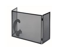 Parascintille con Antine 100x50 cm Decorazione Scoiattolo in Ferro Verniciato Grigio Martellato