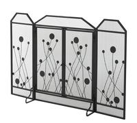 Parascintille con Antine 125x80 cm per Camino a Legna in Metallo Nero