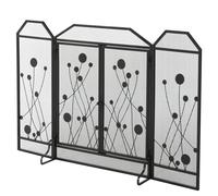 Parascintille con Antine 125x80 cm per Camino a Legna in Metallo Nero