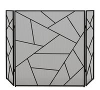 Parascintille con Antine 135x1,2x85 cm Pieghevole a 3 Pannelli Design