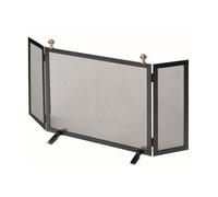 Parascintille con Antine 80x46 cm con Pomoli decorativi in Ottone in Ferro Verniciato Grigio Martellato