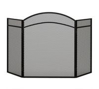 Parascintille con Antine 96x60cm Pieghevole a 3 Pannelli in Metallo Nero