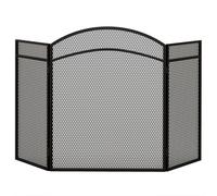 Parascintille con Antine 96x60cm Pieghevole a 3 Pannelli in Metallo Nero