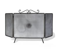 Parascintille due ante in ferro battuto nero per camino con decoro fiore protezione camino elegante