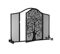 Parascintille Fire Guard con Porta, Parascintille Autoportante, Copertura Parascintille in Acciaio Solido per Neonati e Animali Domestici, Nero Alto 31,4 Pollici (Colore : Nero, Dimensioni : 100 x 30