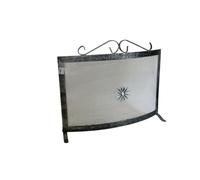 Parascintille fisso curvo 70x65cm in ferro battuto - Protezione da scintille per camini e stufe a legna