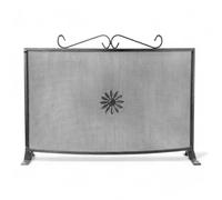 Parascintille fisso curvo in ferro battuto verniciato per caminetti dimensioni 60x45 cm protezione camino accessori casa