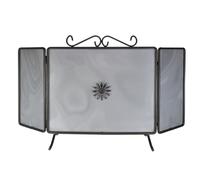 Parascintille fisso diritto tre ante ferro battuto verniciato protezione camino